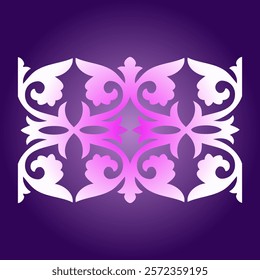 Vintage ornate linear ornaments in Kazakh traditional style. Asian floral designs. Abstract Asian elements of the national pattern of the ancient nomads of the Kyrgyz, Mongols, Kazakhs, Tatars. EPS10