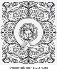 Vintage ornate monochrome decorative design