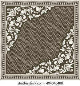 Vintage ornate monochrome decorative design