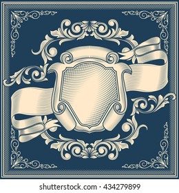 Vintage ornate monochrome decorative emblem