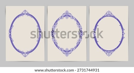 Vintage Ornate Oval Frames. Elegant Vector illustration, best for invitation, card, flyer.