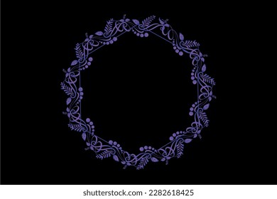 Patrón de concepto de conjunto de vectores de borde sin fisuras ornamentado en estilo tradicional. ornamento de rizos y espirales aislados en fondo negro