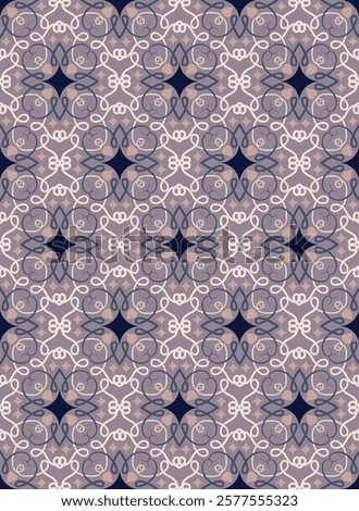 Vintage ornate seamless pattern with swirls. Overlapping art forms, stripes, polygons, segments are grouped and arranged in a certain order. Vector. 