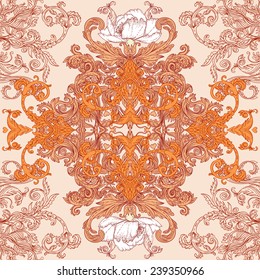 Vintage ornate seamless pattern.Vector illustration.
