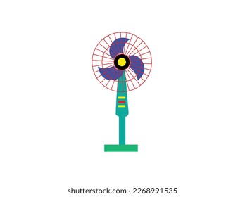 Vintage oscillating household fan. Vector flat illustration. vector icon fan illustration flat design outline vector sign of the Exhaust fan symbol is isolated on a white background.