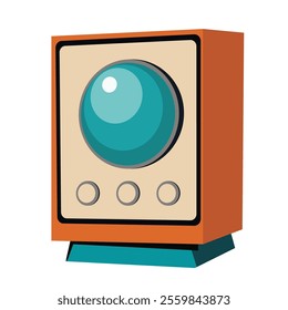 Vintage oscilloscope for monitoring the operation of electronic devices. Vector illustration