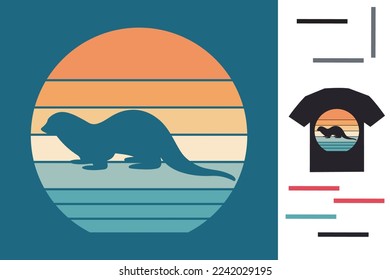 Vintage otter t shirt design