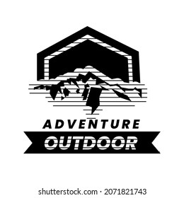 vintage outdoor adventure mountain emblem, cool simple logo suitable for the climbing community and nature tourism sticker