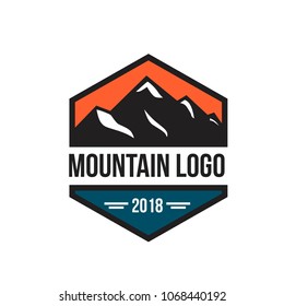 Vintage Outdoor camp and Mountain Logo Badge. mountain emblem logo