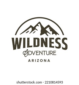 Vintage Outdoor camp and Mountain Logo Badges. Mountain and adventure logo badge isolated