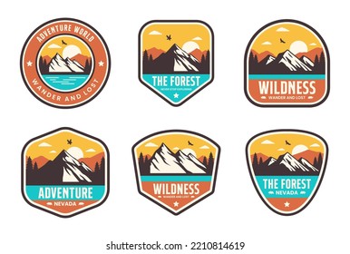Vintage Outdoor camp and Mountain Logo Badges. Mountain badges collection