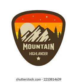 Vintage Outdoor camp and Mountain Logo Badges. Mountain and adventure logo badge isolated