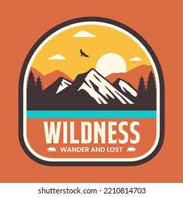 Vintage Outdoor camp and Mountain Logo Badges. Mountain and adventure logo badge isolated