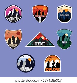 Vintage Outdoor camp and Mountain Logo Badges