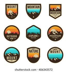 Vintage Outdoor Camp And Mountain Logo Badges