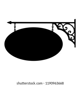 Vintage outdoor hanging shop sign vector illustration. 