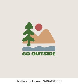 Vintage outdoor logo design template.