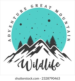 Vintage Outdoor T-shirt Design Vector, Summer Adventure Camping Outdoors Vintage Badge Logo for Poster with Travel Quotes Collection for Print