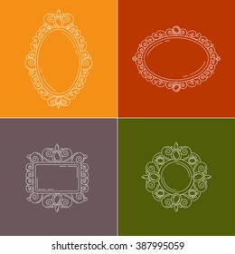 Vintage outline frames. It can be used as a decoration to your text, title, caption. Beautiful swirls and lines reminiscent of the baroque style, but graphically clear lines reminiscent of modern art.