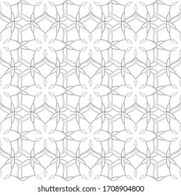 Vintage outline seamless pattern with white and black silhouette. Elegant invitation card with vector decor of contoured ornament.