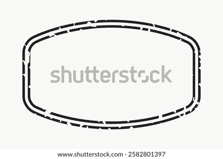 Vintage oval frame with distressed texture. Oval frame ideal for labels, logos, or decoration. Distressed texture adds a vintage, rustic charm to the frame. Travel stamp vector.