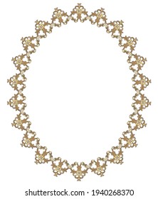 vintage oval frame on a white background