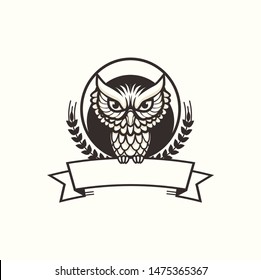 vintage owl badges vector for logo tempate