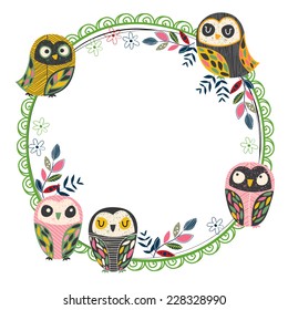 vintage owl frame layout 2