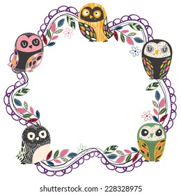 vintage owl frame layout 4