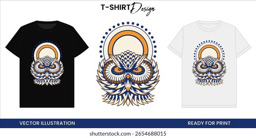 Vintage Owl Head Vector T-shirt Design or Print and Sticker