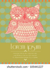 vintage owl template vector/illustration