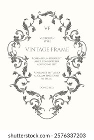 Vintage page design. Vintage Victorian style frame. 