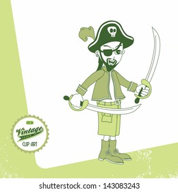vintage page theme pirate with two sword