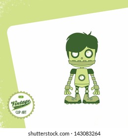 vintage page theme robot bad hair