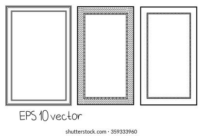 Vintage Page Vector Rectangular Border Frame For Your Text. Isolated Items. EPS 10