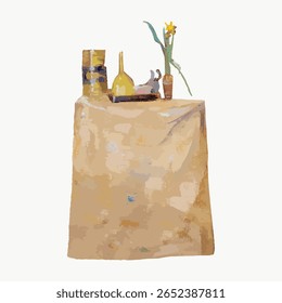 Vintage painting spot illustration by Maria Wiik isolated on white, vector. Vintage hand drawn food illustration, antique drawing, vector. Vintage food illustration vector.