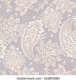 vintage paisley pattern in indian batik style. floral vector background