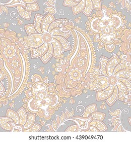 vintage paisley pattern in indian batik style. floral vector background