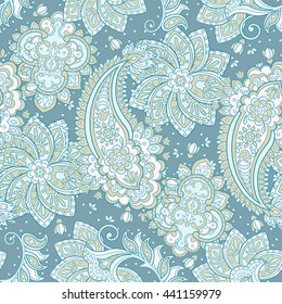 vintage paisley pattern in indian batik style. floral vector background