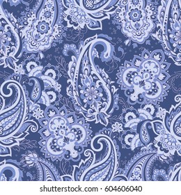 vintage paisley pattern in indian batik style. floral vector background