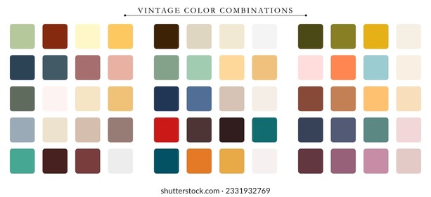 Vintage palette. Trend color palette guide template. An example of a color 

palette. Forecast of the future color trend. Match color 

combinations. Vector graphics. Eps 10.