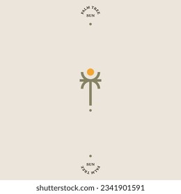 Vintage palm logo for your design. Palm tree. Palm vector illustration. Icon sign.