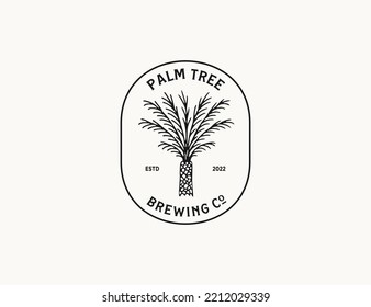 Vintage Palm Tree Logo Design For Brewing Company 