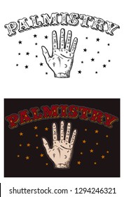 Vintage Palmistry Vector Illustration