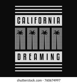 Vintage  palms. California dreaming. Retro print. 