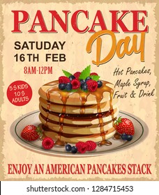 Vintage Pancakes poster.