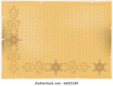 A vintage paper background with grunge patterns and textures.