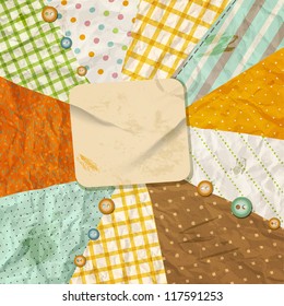 Vintage paper background. Vector template with design scrapbooking elements.