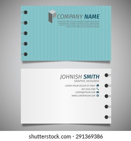 libro de papel vintage diseño creativo simple tarjeta de presentación blanco y azure plantilla vectorial
