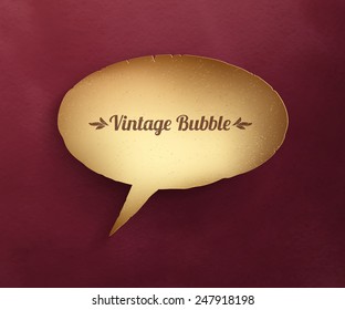 Vintage paper bubble talk. Vector illustration.